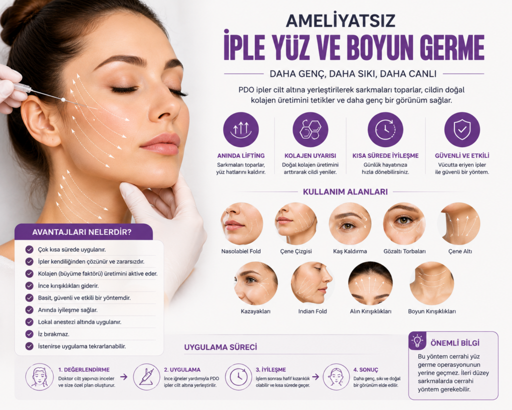 ameliyatsız yüz germe